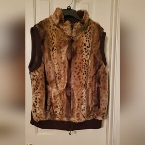 Faux fur sweater vest